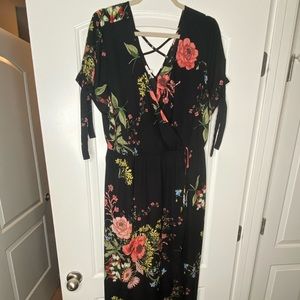 Spring Floral Maxi Wrap Dress.